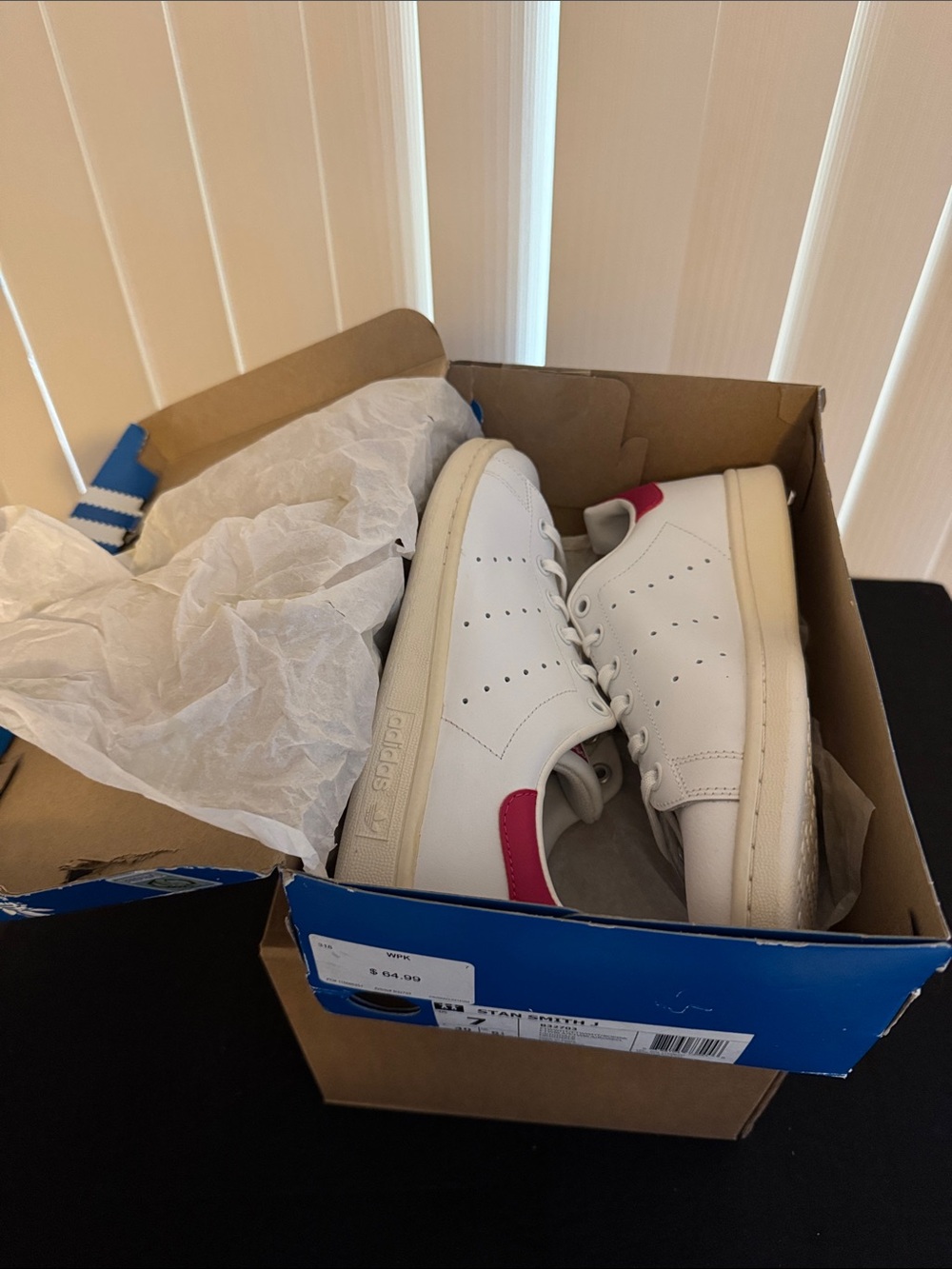 adidas Men’s White Sneakers with Pink Heel Tab